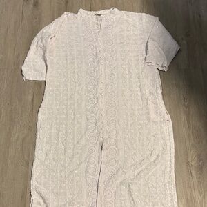 Chic Cream Long Sleeve Women's Dress